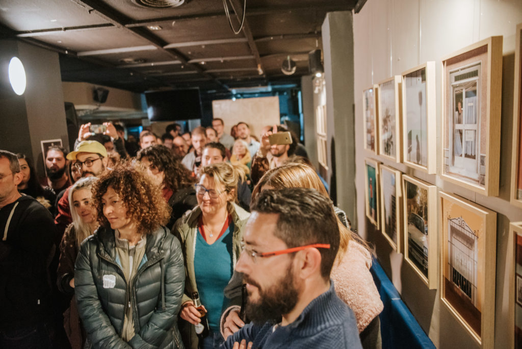 Vista exposición, Miradas, Murcia Inspira, Bar la Bohéme, Murcia, España, Enero 2020